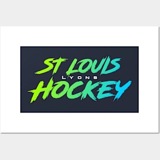 St Louis Lyons Hockey ripped text Posters and Art